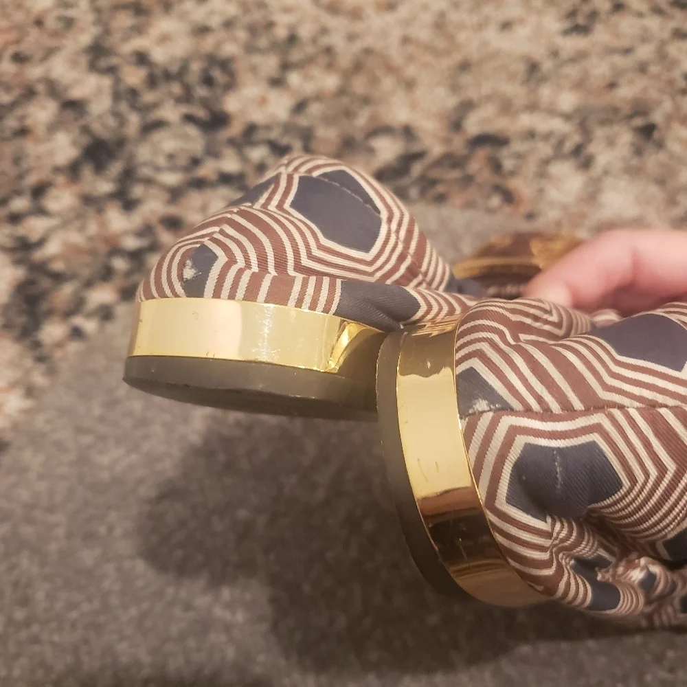 Tory Burch leather fabric flats
